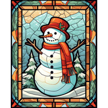 Load image into Gallery viewer, AB Diamond Painting - Full Round - Snowman glass art (40*50CM)
