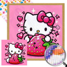 Load image into Gallery viewer, AB Diamond Painting - Full Round - strawberry hello kitty (30*30CM)
