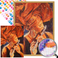 Load image into Gallery viewer, AB Diamond Painting - Full Round - woman playing musical instrument (35*50CM)
