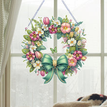 Load image into Gallery viewer, Special Shaped Diamond Art Painting Flower Butterfly Wreath Hanging Sign Decor
