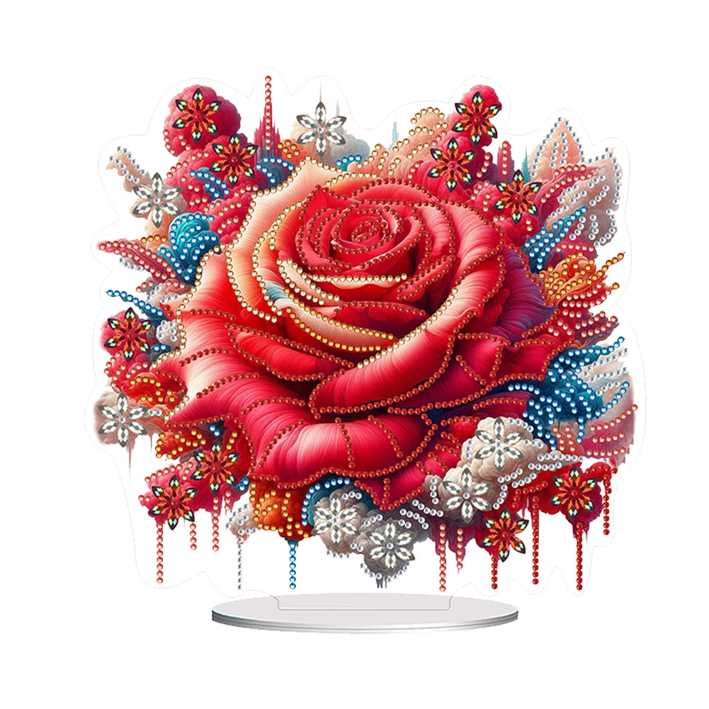 Flower Special Shaped Diamond Painting Tabletop Ornaments Kit Home Table Decor