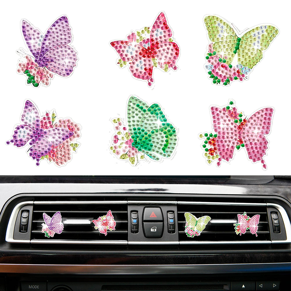 6Pcs Animal Diamond Painting Car Air Vent Clips Diamond Painting Car Inter Decor