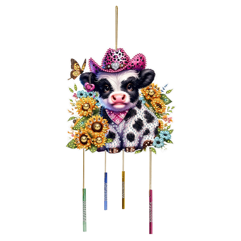 Double Sided Special Shaped Calf Diamond Art Painting Wind Bell Hanging Sign