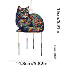 Load image into Gallery viewer, Double Sided Special Shaped Cat Diamond Art Painting Wind Bell Hanging Sign
