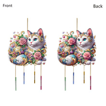 Load image into Gallery viewer, Double Sided Special Shaped Cat Diamond Art Painting Wind Bell Hanging Sign
