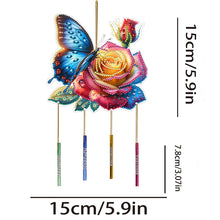 Load image into Gallery viewer, Double Sided Special Shape Butterfly Diamond Art Painting Wind Bell Hanging Sign
