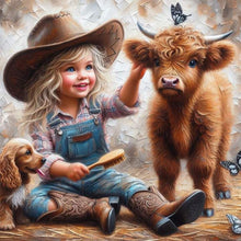 Load image into Gallery viewer, Diamond Painting - Full Round - cowgirl (30*30CM)
