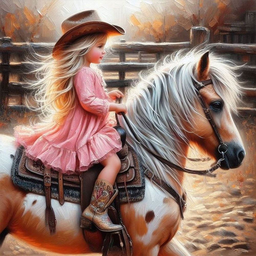 Diamond Painting - Full Round - cowgirl (30*30CM)