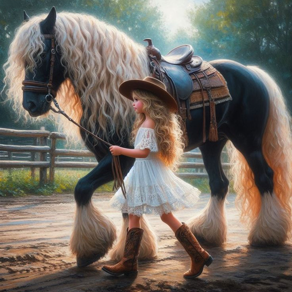 Diamond Painting - Full Round - cowgirl (30*30CM)