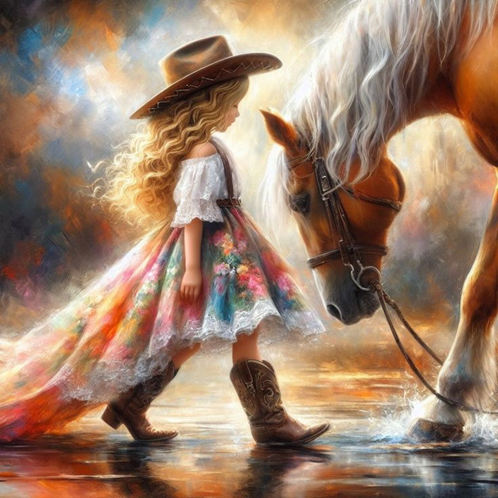 Diamond Painting - Full Round - cowgirl (30*30CM)