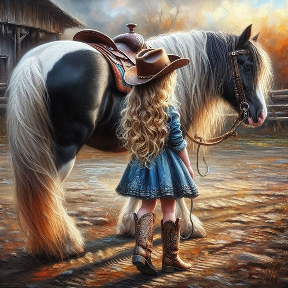 Diamond Painting - Full Round - cowgirl (30*30CM)