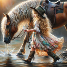 Load image into Gallery viewer, Diamond Painting - Full Round - cowgirl (30*30CM)
