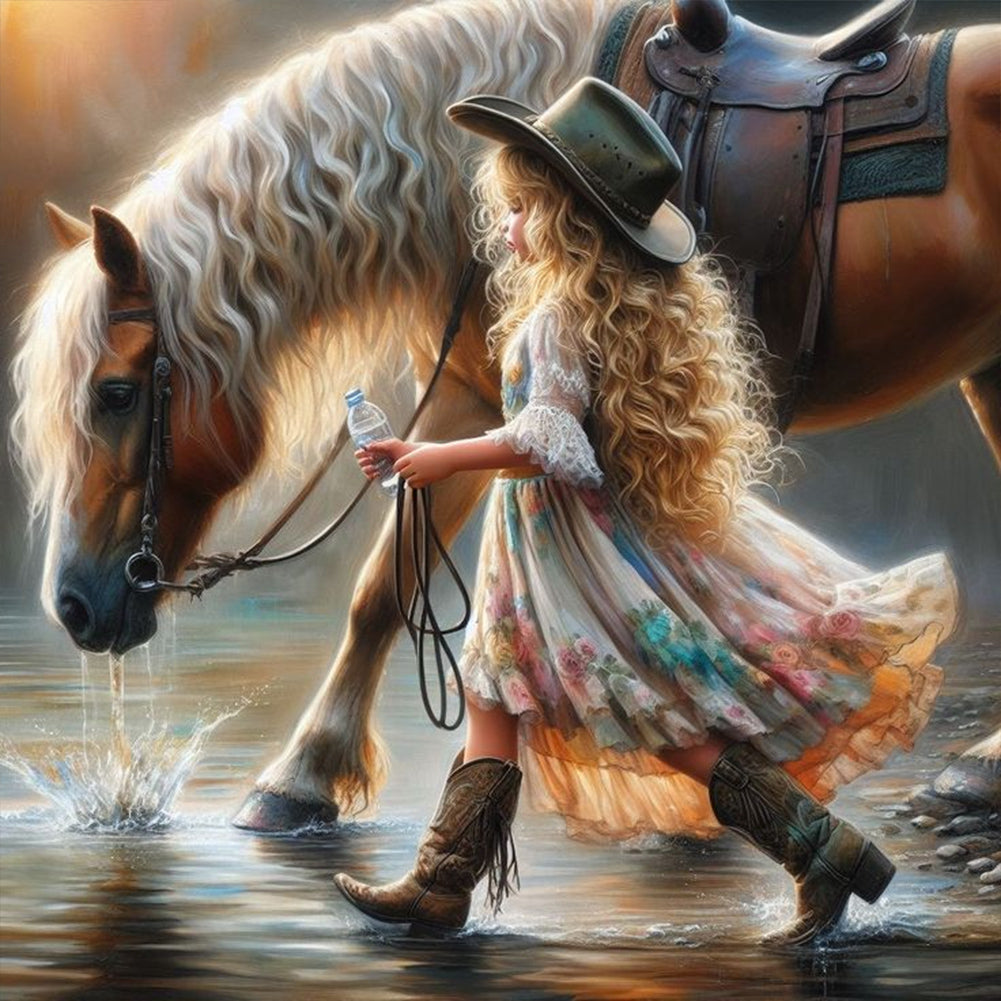 Diamond Painting - Full Round - cowgirl (30*30CM)