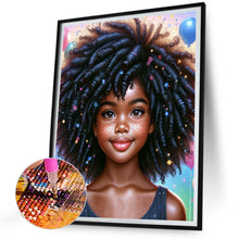Load image into Gallery viewer, Diamond Painting - Full Round - afro girl (30*40CM)
