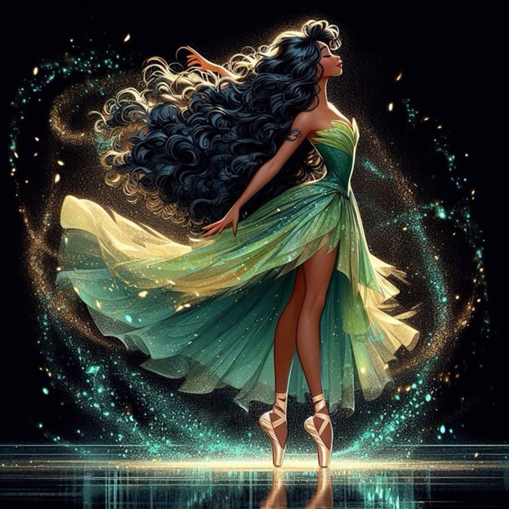 Diamond Painting - Full Round - dancing princess tiana (40*40CM)