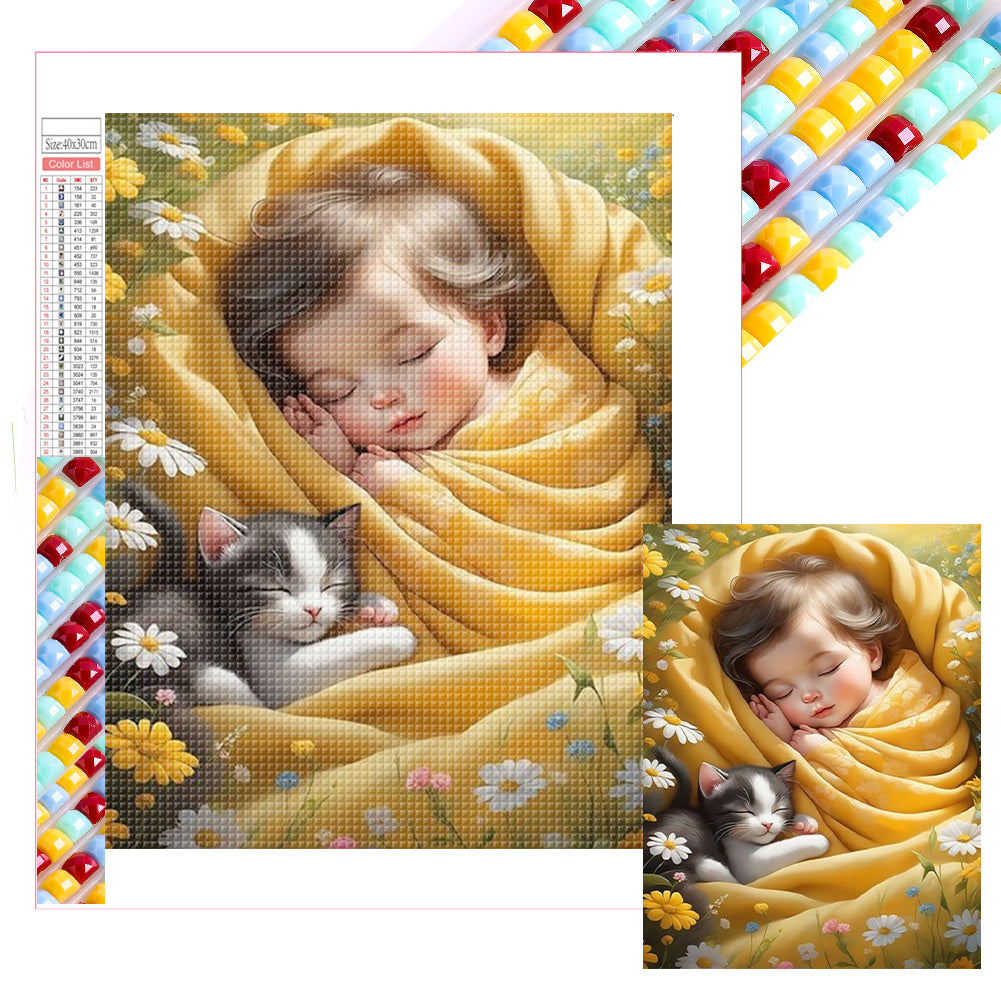 Diamond Painting - Full Square - girl sleeping (30*40CM)