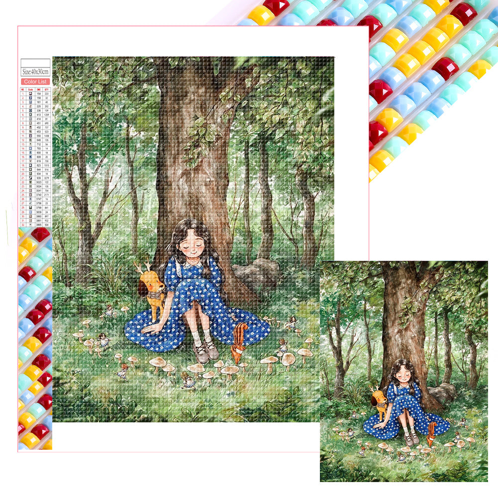 Diamond Painting - Full Square - rest under tree (30*40CM)