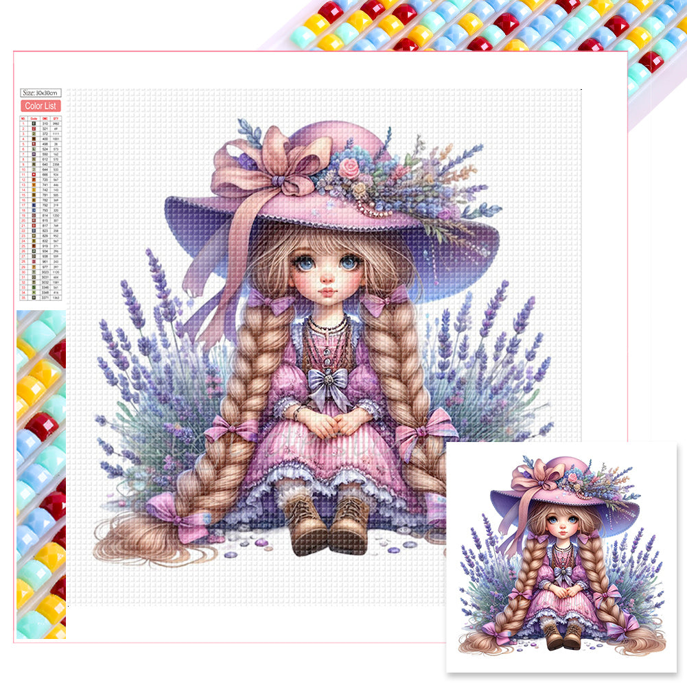 Diamond Painting - Full Square - lavender girl (30x30CM)