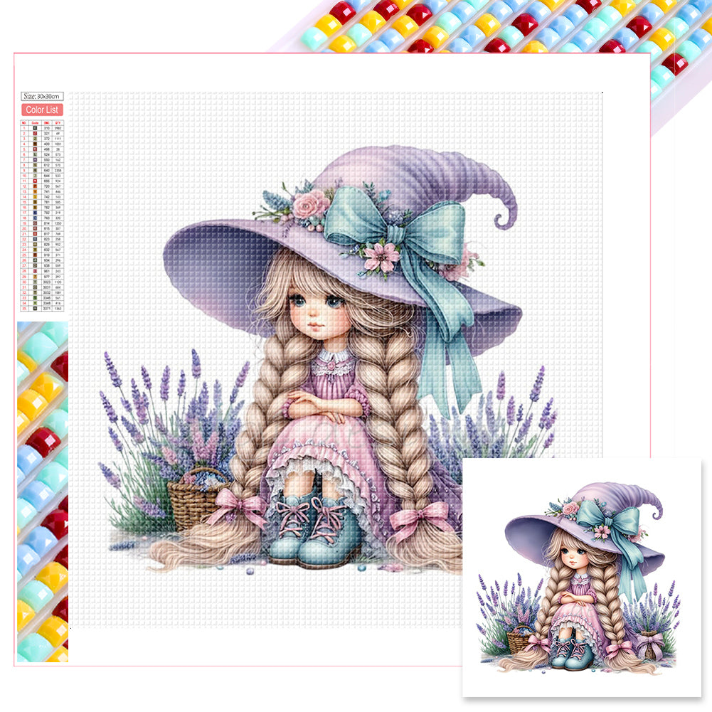 Diamond Painting - Full Square - lavender girl (30x30CM)