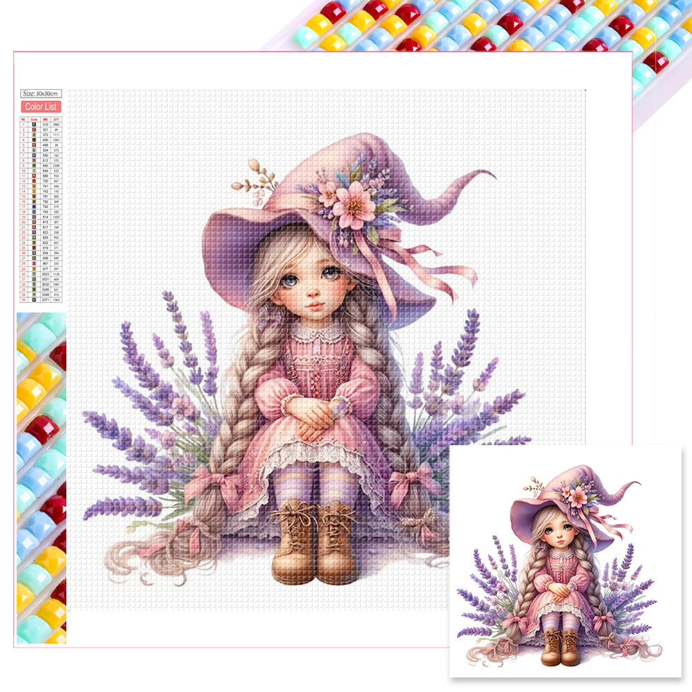 Diamond Painting - Full Square - lavender girl (30x30CM)