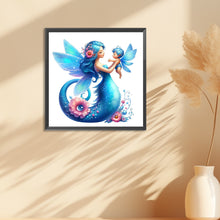 Load image into Gallery viewer, Diamond Painting - Full Round - blue butterfly mother and child (30*30CM)
