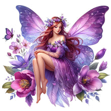 Load image into Gallery viewer, Diamond Painting - Full Round - purple butterfly girl (30*30CM)
