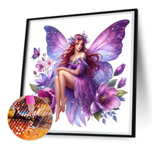 Load image into Gallery viewer, Diamond Painting - Full Round - purple butterfly girl (30*30CM)

