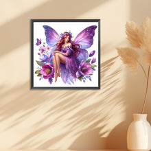 Load image into Gallery viewer, Diamond Painting - Full Round - purple butterfly girl (30*30CM)
