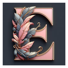 Load image into Gallery viewer, Diamond Painting - Full Round - Feather letter E (40*40CM)
