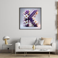 Load image into Gallery viewer, Diamond Painting - Full Round - Lily letter K (40*40CM)
