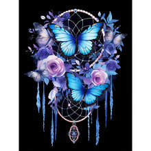Load image into Gallery viewer, Diamond Painting - Full Round - Blue Purple Butterfly Dream Catcher (30*40CM)
