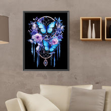 Load image into Gallery viewer, Diamond Painting - Full Round - Blue Purple Butterfly Dream Catcher (30*40CM)
