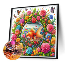 Load image into Gallery viewer, Diamond Painting - Full Round - flowers and goldfish (30*30CM)
