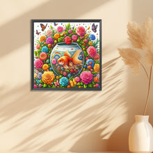 Load image into Gallery viewer, Diamond Painting - Full Round - flowers and goldfish (30*30CM)
