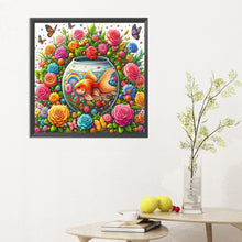 Load image into Gallery viewer, Diamond Painting - Full Round - flowers and goldfish (30*30CM)
