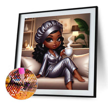 Load image into Gallery viewer, Diamond Painting - Full Round - black girl at home (30*30CM)
