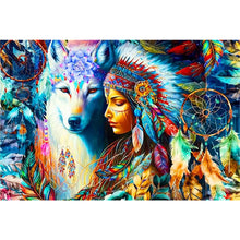 Load image into Gallery viewer, Diamond Painting - Full Round - native american girl (60*40CM)
