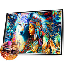 Load image into Gallery viewer, Diamond Painting - Full Round - native american girl (60*40CM)
