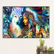 Load image into Gallery viewer, Diamond Painting - Full Round - native american girl (60*40CM)

