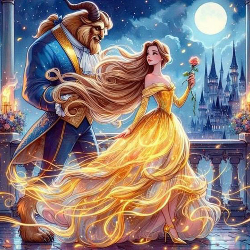 Diamond Painting - Full Round - Disney Princess-Beauty and the Beast (40*40CM)