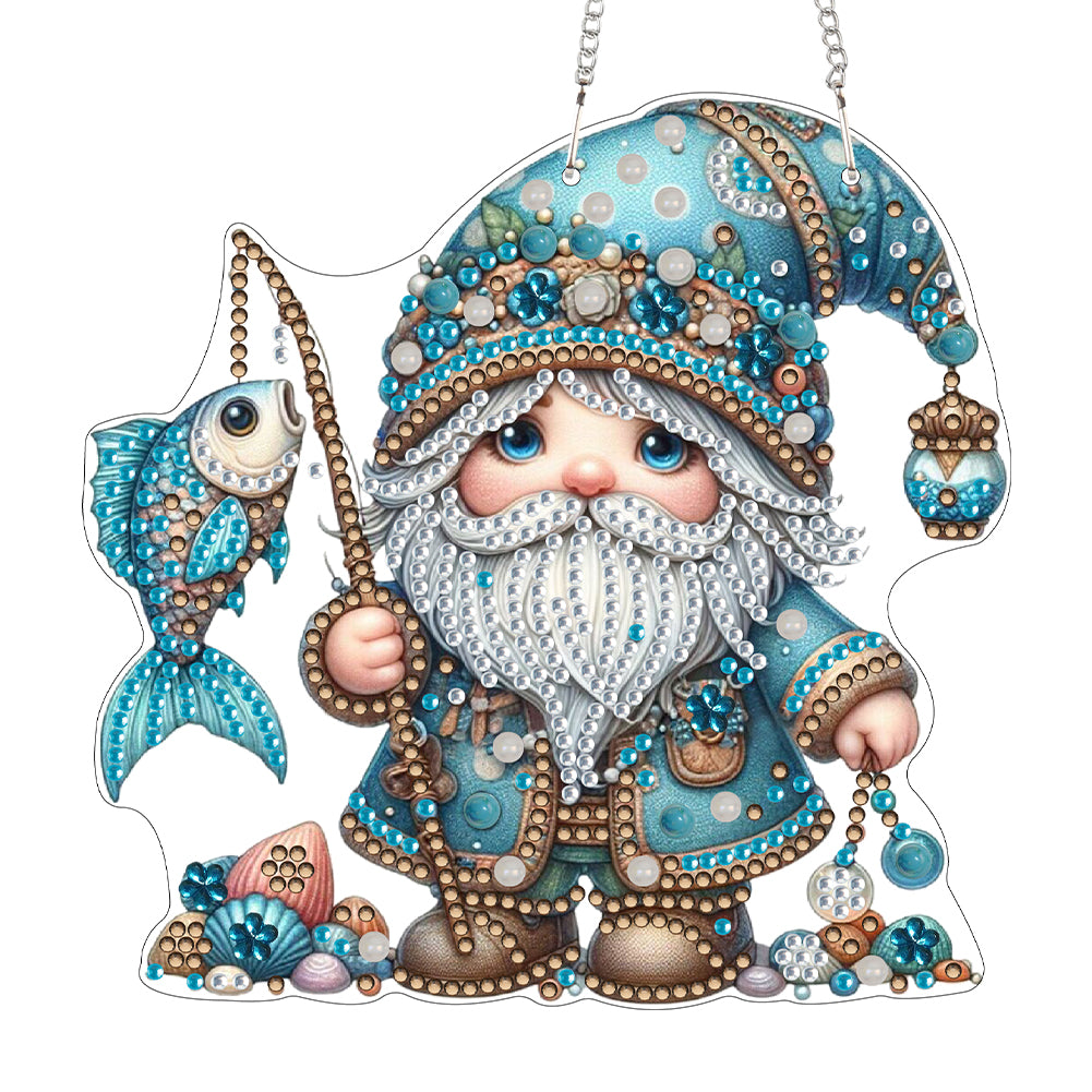 Acrylic Gnome Diamond Painting Home Decor Rhinestone Diamond Art Window Pendants