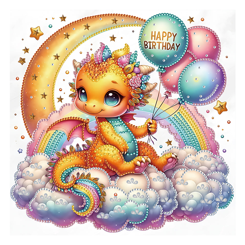 Diamond Painting - Partial Special Shaped - rainbow cloud dragon (30*30CM)