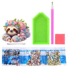 Load image into Gallery viewer, Acrylic Flower Sloth Parrot Cat Dragon Table Top Diamond Painting Ornament Kits

