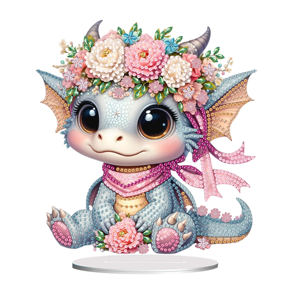 Acrylic Flower Sloth Parrot Cat Dragon Table Top Diamond Painting Ornament Kits