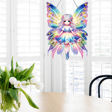 Load image into Gallery viewer, Butterfly Girl 5D DIY Diamond Painting Dots Pendant for Wall Window Decor

