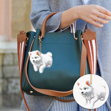 Load image into Gallery viewer, 5Pcs Double Sided Puppy Feather Full Drill Keyring for Home Birthday Party Decor
