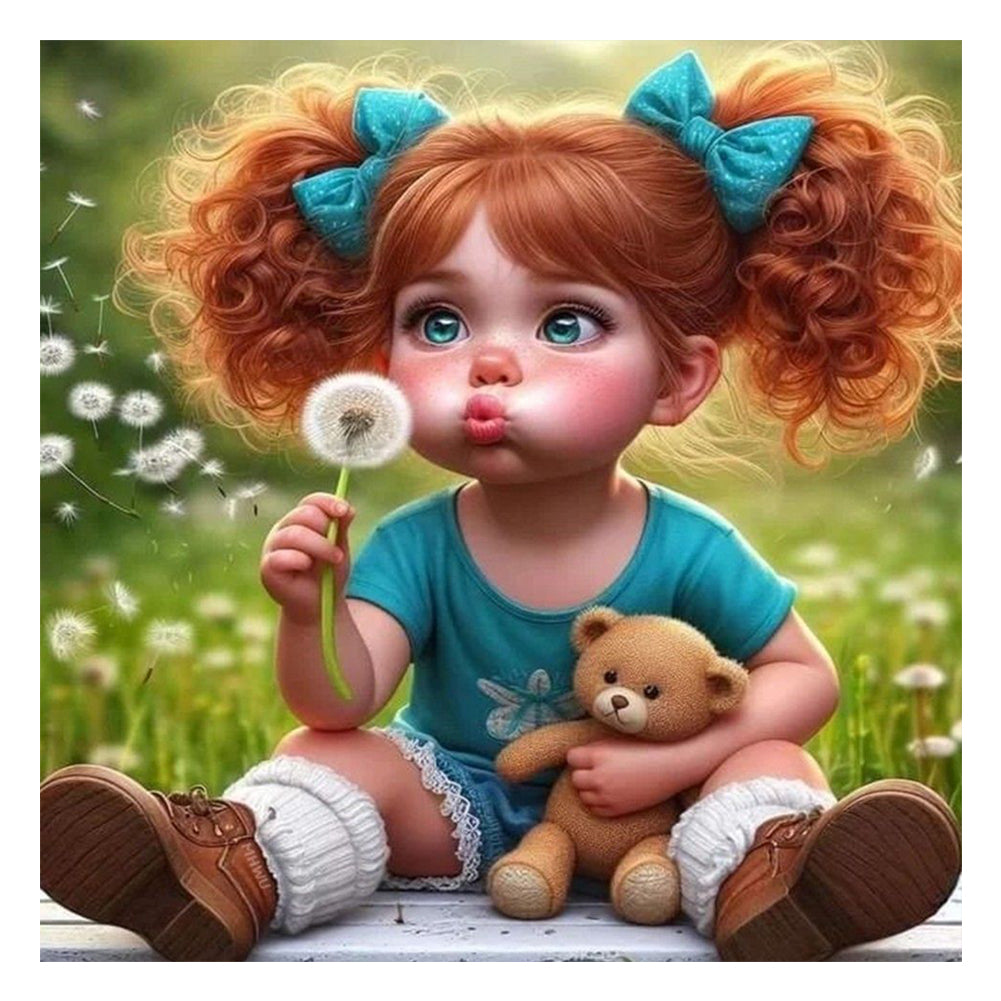 Diamond Painting - Full Round - dandelion girl (30*30CM)