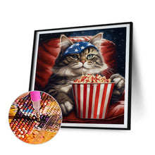 Load image into Gallery viewer, Diamond Painting - Full Round - Independence day popcorn kitten (40*40CM)
