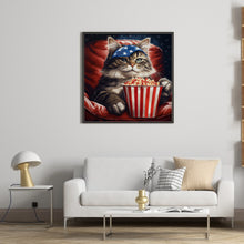 Load image into Gallery viewer, Diamond Painting - Full Round - Independence day popcorn kitten (40*40CM)
