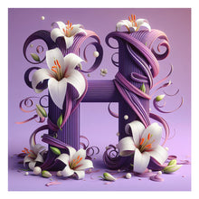 Load image into Gallery viewer, Diamond Painting - Full Round - Lily letter H (40*40CM)

